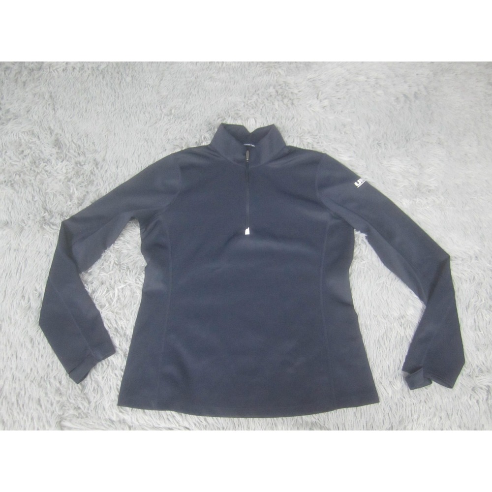 Cutter & Buck Sweater Womens Medium Navy 1/4 Zip Mock Neck UMB‎ Logo Stretch